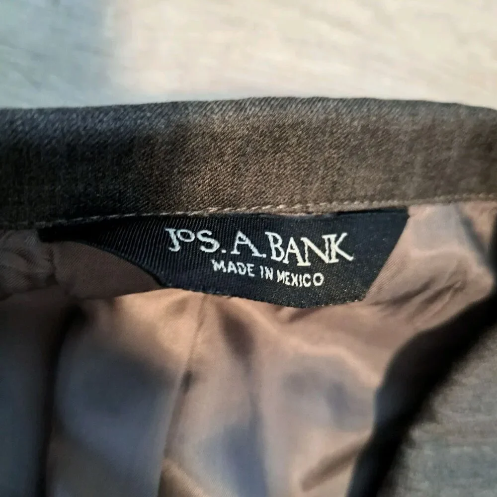 JOS A BANK GORDON Men's Sport Coat Blazer Two Button Gray Twill Wool‎ 42R